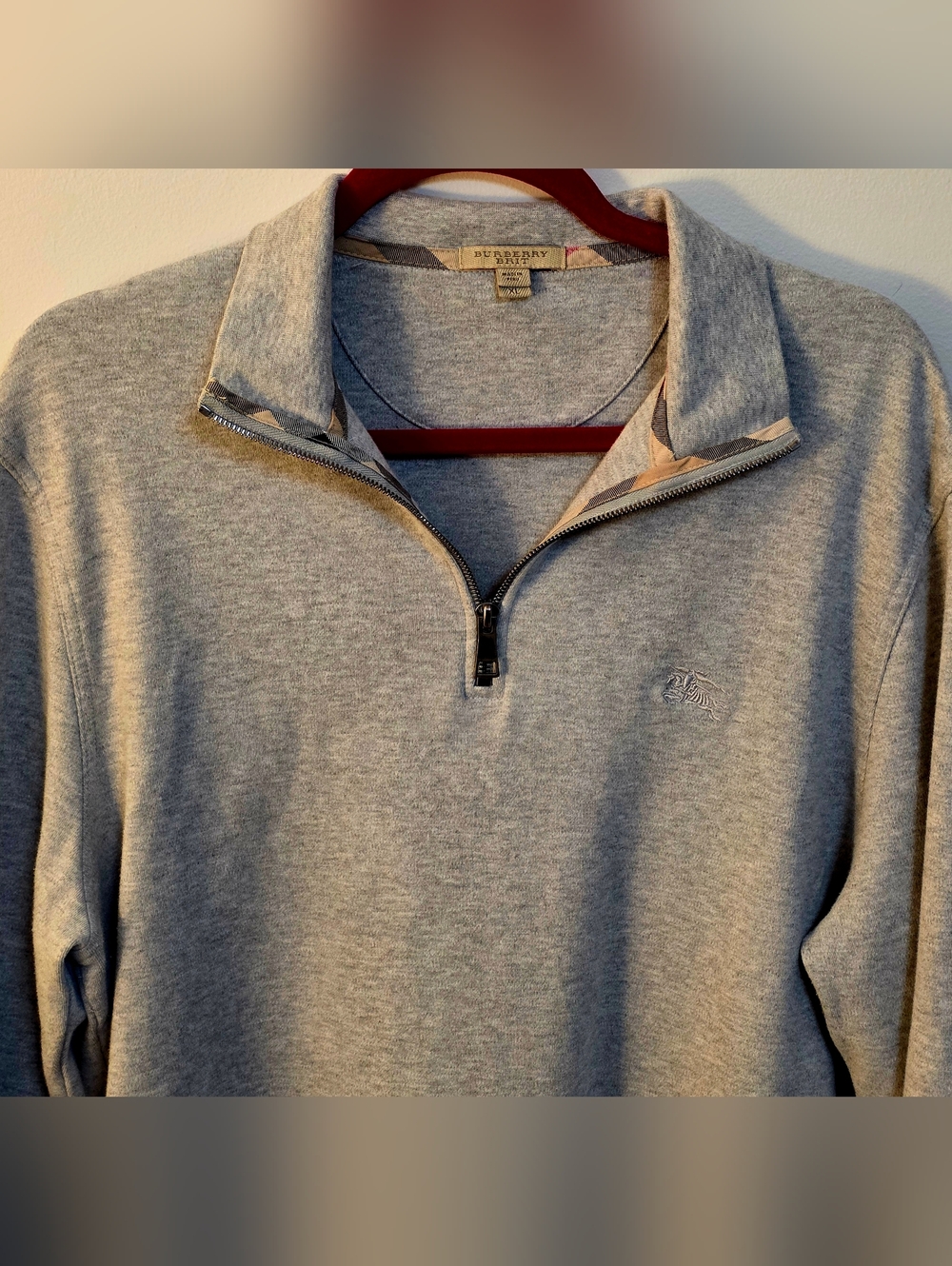 Burberry Brit Men’s XL Grey Quarter-Zip Sweatshirt